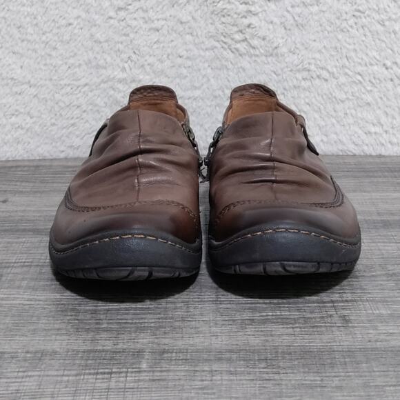 Earth Kalso Invoke Brown Leather Ruched Slip-On Shoes Size 9.5B - Picture 5 of 14